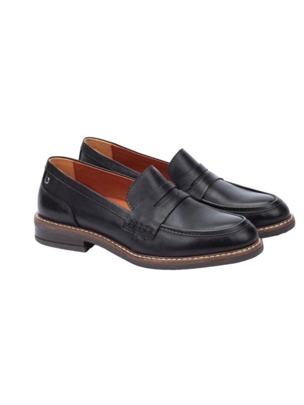 Pikolinos Aldaya Black Leather Penny Loafers shoes Classic Design Size 40